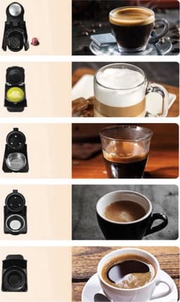 Happyment 5 in 1 Koffiemachine - Koffiezetapparaat - Koffie Automaat - Automatisch - Nespresso - Dolce Gusto - Koffiepoeder - Koffiepads - Zwart — thumbnail 2