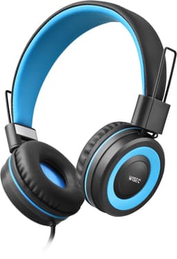 WiseQ One Kinderkoptelefoon met Draad – Koptelefoon Kinderen met Draad – Hoofdtelefoon met Kabel – Volumebegrenzer – Microfoon – Geluidsdempend – Zwart Blauw — thumbnail 1