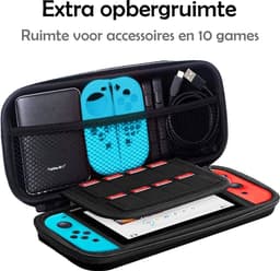 Hoes Geschikt voor Nintendo Switch Case Hoesje - Bescherm Hoes Geschikt voor Nintendo Switch Hoes Hard Cover - Zwart — thumbnail 2