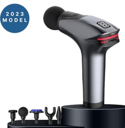 BLOZ® - Massage Gun - Massage Apparaat Fitness - Massage Gun Professioneel - Massage Pistool Relax - Cadeau - Grijs - IJscompres Hulpstuk — thumbnail 1