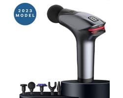 BLOZ® - Massage Gun - Massage Apparaat Fitness - Massage Gun Professioneel - Massage Pistool Relax - Cadeau - Grijs - IJscompres Hulpstuk