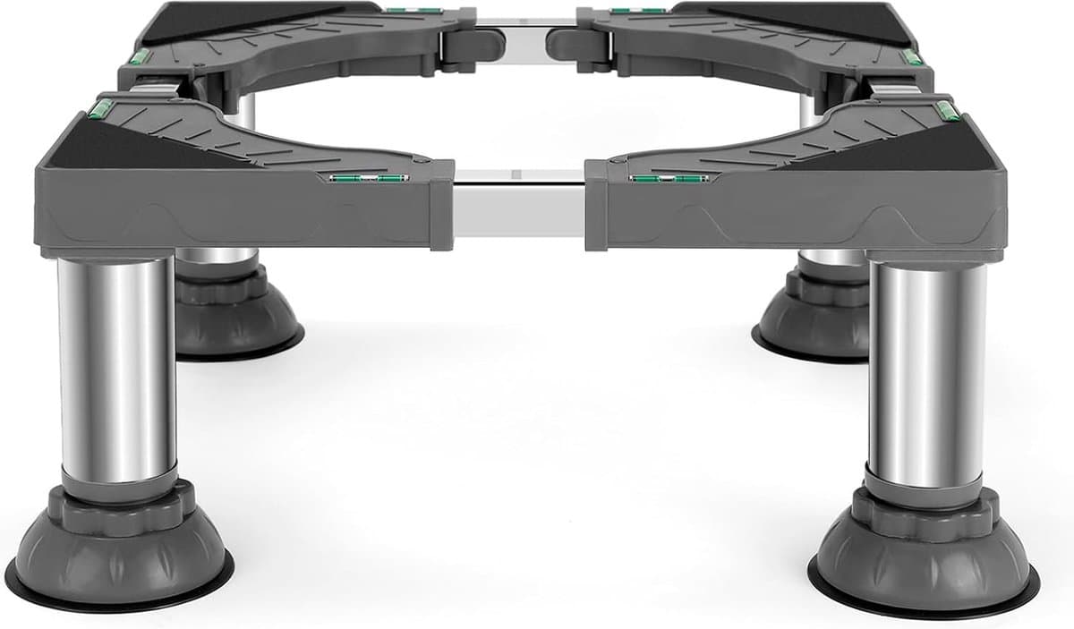Onderstel voor wasmachine met 4 gevoerde, berenbelasting, max. 200 kg onderstel voor wasmachine, verstelbare breedte 40-62 cm, wasmachinesokkel, grijs — afbeelding 1