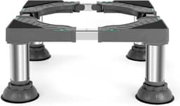 Onderstel voor wasmachine met 4 gevoerde, berenbelasting, max. 200 kg onderstel voor wasmachine, verstelbare breedte 40-62 cm, wasmachinesokkel, grijs — thumbnail 1