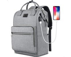 AG Rugzak & laptoptas - Grijs- rugtas -Geschikt voor 17.3 inch laptop - 33L - laptoptassen Anti Diefstal waterafstotend - voor dames, heren, jongens en meisjes - Inclusief Usb Oplaadstation - grijs