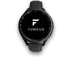 Fungus - Smartwatch bandje - Geschikt voor Samsung Galaxy Watch 6 (incl. Classic), Watch 5 (incl. Pro), Watch 4, Watch 3 41mm, Active 2 - Horloge 20mm - Leer - Zwart, zilver gesp