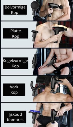 BLOZ® - Massage Gun - Massage Apparaat Fitness - Massage Gun Professioneel - Massage Pistool Relax - Cadeau - Blauw - IJscompres Opzetstuk — thumbnail 2