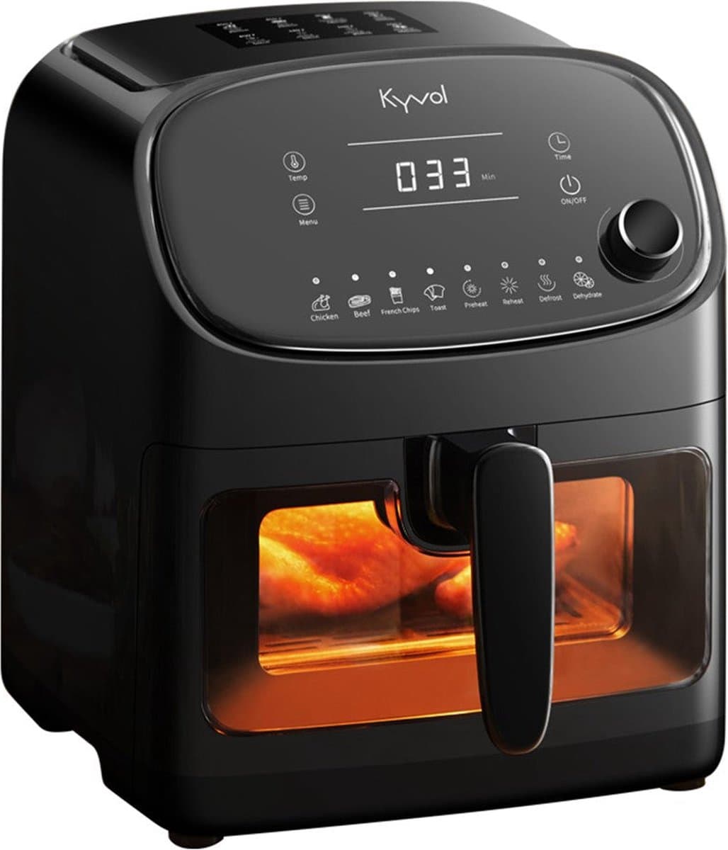 Kyvol Epichef AF60 Airfryer - Luchtfriteuse - Handig kijkvenster - Grote capaciteit van 6QT voor een hele kip - Keramisch gecoate mand - 360° snelle warmtecirculatie - 60+ recepten inbegrepen — afbeelding 1