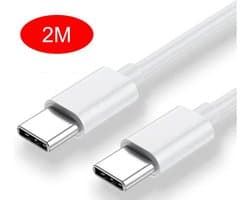 USB-C naar USB-C Kabel - 2 meter - 45 watt snelladen - Geschikt voor alle Smartphones/Laptops/Tablets met USB-C aansluiting