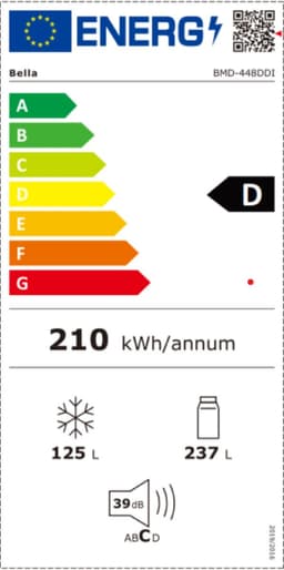 Bella BMD-448DDI - Amerikaanse Koelkast - 4 Deuren - No-Frost - Digitaal Display - 362 liter - Dark Inox — thumbnail 2