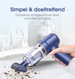 Kruimeldief - Mini kruimeldief - Kruimelzuiger - Handstofzuiger - Nat en droog vuil - Incl. 5 opzetstukken - Air duster - Autostofzuiger - Draadloze stofzuiger - 8000PA - Hepa filter – Blauw — thumbnail 8