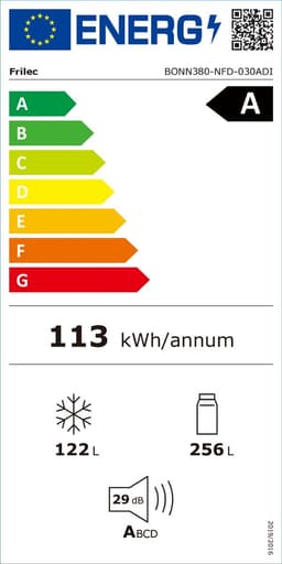 Frilec BONN380-NFD-030ADI - Koelvriescombinatie - A label - 5 Jaar Garantie - Dark Inox — thumbnail 2