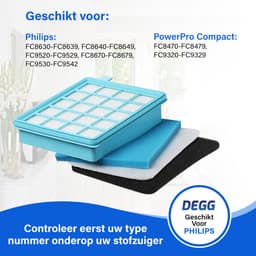 DEGG® - Hepa Filterset - Geschikt voor Philips PowerPro Compact, PowerPro Active Series - Vervangt FC8058/01 - Stofzuigerfilter - VOORDEELVERPAKKING - 3 SET(S) — thumbnail 5