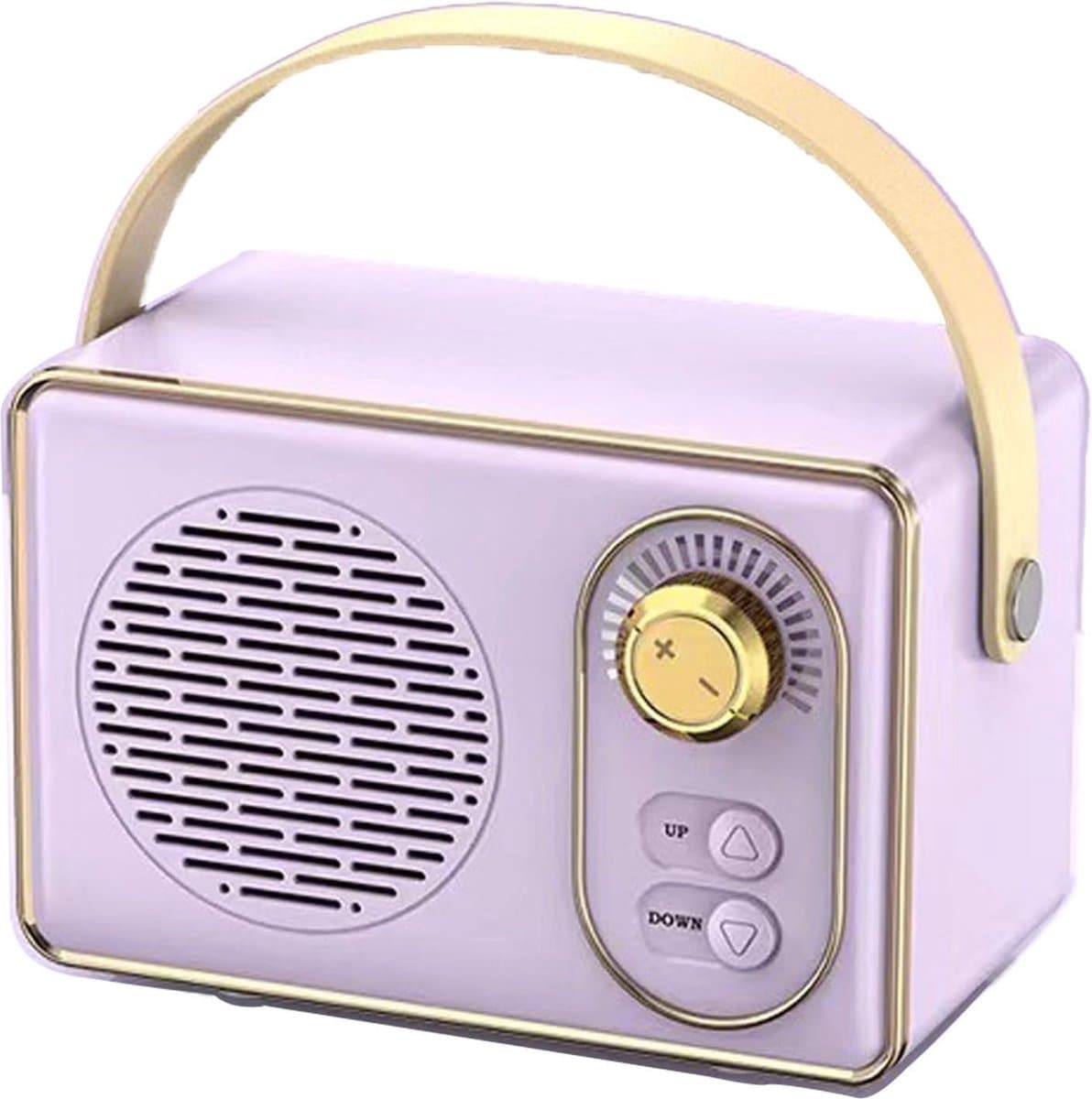 Hoogwaardige Retro Bluetooth speake - Bluetooth speaker - met Ultra Lange Batterijduur - Paars — afbeelding 1