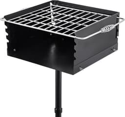 Outdoor Park Grill 16 x 16 Inch Park Style Houtskoolgrill Grootte van Grilldoos 40,6 x 40,6 x 20,3 cm Verstelbare Park Charcoal Grill, Hoogte Paal 127 cm, voor Houtskoolgrill Wandelen Picknick — thumbnail 1