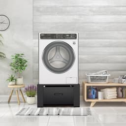 Wasmachine verhoger met lade Wasmachine opbouwmeubel Wasmachine kast Wasmachine sokkel Zwart — thumbnail 4