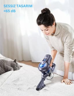 DailySupplies® Stofzuiger Zonder Zak - Steelstofzuiger Draadloos - Steelstofzuigers - Stofzuigers - Vacuum Cleaner - Blauw — thumbnail 4