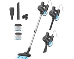 600 W Stofzuiger met Kabel - 25 kPa Steelstofzuiger voor Harde Vloeren en Tapijt - 800 ml Handstofzuiger met Oververhittingsbeveiliging