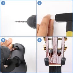 Gitaar Muurbeugel - 2 Stuks - Gitaar Haak - Wandsteun Om Gitaar Op Te Hangen - Muurhaak - Gitaarhaak - Gitaarhouder Voor Aan De Muur - Gitaaraccessoires - Wandbeugel - Hanger - Haak - Wandsteun — thumbnail 3