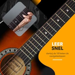 Finesse Akoestische Gitaar - met Videocursus - Western Gitaar - Gitaar Kind & Volwassenen - Sunburst — thumbnail 3