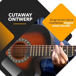 Finesse Akoestische Gitaar - met Videocursus - Western Gitaar - Gitaar Kind & Volwassenen - Sunburst — thumbnail 5
