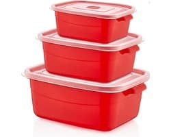 Hobby life | Set van 3 vierkante stevige magnetron dozen | 500 ml, 1000ml en 2000ml | BPA vrij