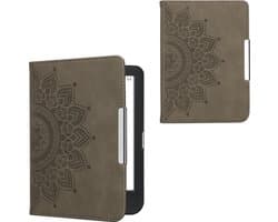 kwmobile ereader hoesje van kunstleer - geschikt voor Kobo Clara BW / Colour - Met magneetsluiting - In grijs Opkomende Zon design