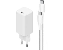 Snellader met usb-c kabel 1 meter - 65 Watt - Geschikt voor Dell, HP, MacBook, Samsung, iPhone 16 etc