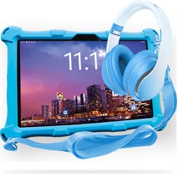 AngelTech Kinderpakket XL PRO II - Kindertablet XL PRO II + Kinderkoptelefoon - Android 16 - Vanaf 3 jaar - Combipakket - Kindertablet Vanaf 3 Jaar – Kinder Tablet – Kids Tablet - Tablet voor Kinderen - Blauw — thumbnail 1