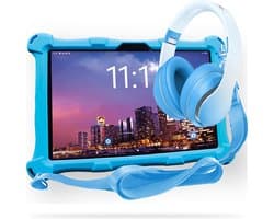AngelTech Kinderpakket XL PRO II - Kindertablet XL PRO II + Kinderkoptelefoon - Android 16 - Vanaf 3 jaar - Combipakket - Kindertablet Vanaf 3 Jaar – Kinder Tablet – Kids Tablet - Tablet voor Kinderen - Blauw