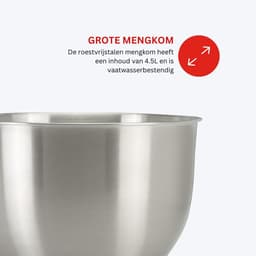 White-Label® Mixer met Mengkom - Keukenmachine - Keukenrobot - Rood — thumbnail 5
