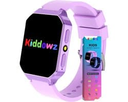 Kiddowz Smartwatch kinderen V2 - Kinderhorloge - 5 t/m 12 jaar - met camera, filters en 26 kids spelletjes - Paars