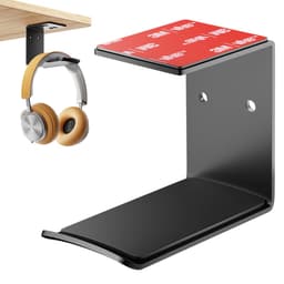 YONO Koptelefoon Houder Zelfklevend - Headset Haak - Hoofdtelefoon Hanger - Bureau - Metaal - Zwart — thumbnail 1