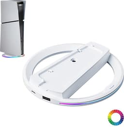YONO Verticale Standaard geschikt voor Playstation PS5 - Digital - Disc - Slim - Pro - met Verlichting - Voet - Houder - Wit — thumbnail 1