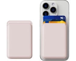 Magnetische pasjeshouder -Wallet - Kaarthouder pasjes - pasjeshouder - Kaarthouder geschikt voor iPhone 12/13/14/15/16 (Pro/Pro Max/Plus/Mini) - Pu Vegan Leer - Roze