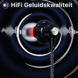 Bedrade Oordopjes met Haakse 3.5 mm Jack Aansluiting - In-Ear Sport Oortjes met Draad en Microfoon - Extra Bass - Super Comfortabel — thumbnail 4