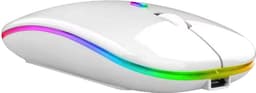 Draadloze Muis - 2.4G - Oplaadbaar - Bluetooth Muis Draadloos - RGB LED - Laptop - Universeel - Ergonomisch - 4 Knoppen - Stil - Wit — thumbnail 1