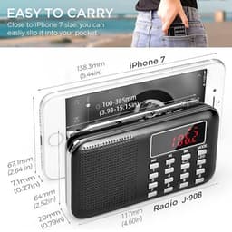 Noodradio - Radio Voor Noodsituatie - Radio Op Batterij - Noodpakket - Radio Oorlog - Radio Voor Rampen - Zwart - Noodrantsoen — thumbnail 2