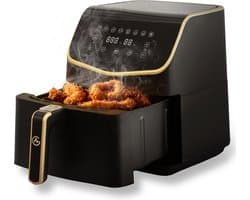 AG Airfryer XXL Premium- Luchtfriteuse - Anti-aanbak - Tot 8 personen- Uitneembare Bak - Vaatwasserbestendig - Met Receptenboek - Extreem Stil- Snelkooktechnologie - Digitaal Display - Tot 200°C - 8 Voorgeprogrammeerde standen. 5.5L Zwart