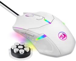 Redragon: Centrophorus M601 Wit Wired Gaming Mouse /PC - gaming muis - verstelbare DPI - Teflon pads - m601W