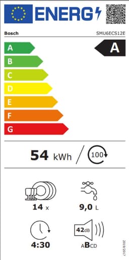 Bosch SMU6ECS12E - Serie 6 - Inbouwvaatwasser - 60 cm - Geborsteld staal - Energielabel A - Home Connect — thumbnail 3