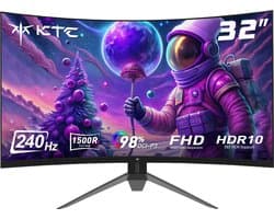 KTC H32S17F 32'' Curved Gaming Monitor, 1920*1080 HVA Paneel, 240Hz Refresh Rate, 125% sRGB, 3500:1 Contrastratio, Adaptive Sync, HDR10, 3ms Reactietijd, 2*HDMI2.0 1*DP1.4 1*USB2.0 1*Audio, VESA Montage, Verstelbare Kanteling, Weinig Blauw Licht — afbeelding 1