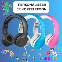 WiseQ Junior Kinderkoptelefoon met Draad – Koptelefoon Kinderen vanaf 3 Jaar – Koptelefoon Peuter – Hoofdtelefoon met Kabel – 85 dB Volumebegrenzer – Opvouwbaar – Met Stickers – Zwart — thumbnail 10
