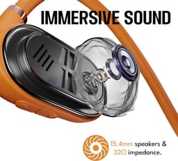 Voltma Active Beats - Open Ear Hoofdtelefoon met Air Conduction - Bluetooth 5.3 Sport Headset - Koptelefoon IPX45 Waterdicht - 6 Uur Speeltijd - Snelladen - Open Ear Comfort Draadloze Oortjes voor Sport en Fitness - geschikt voor Android, iOs Oranje — thumbnail 2