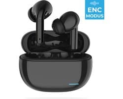 Nubex® Draadloze Oordopjes met Oplaadcase - Bluetooth 5.3 - Oordopjes Draadloos - Sport Earbuds - ENC - Oortjes draadloos - Zwart
