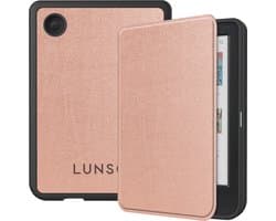 Lunso Geschikt voor Kobo Clara BW / Clara Colour hoes (6 inch) - sleepcover - Rose Goud