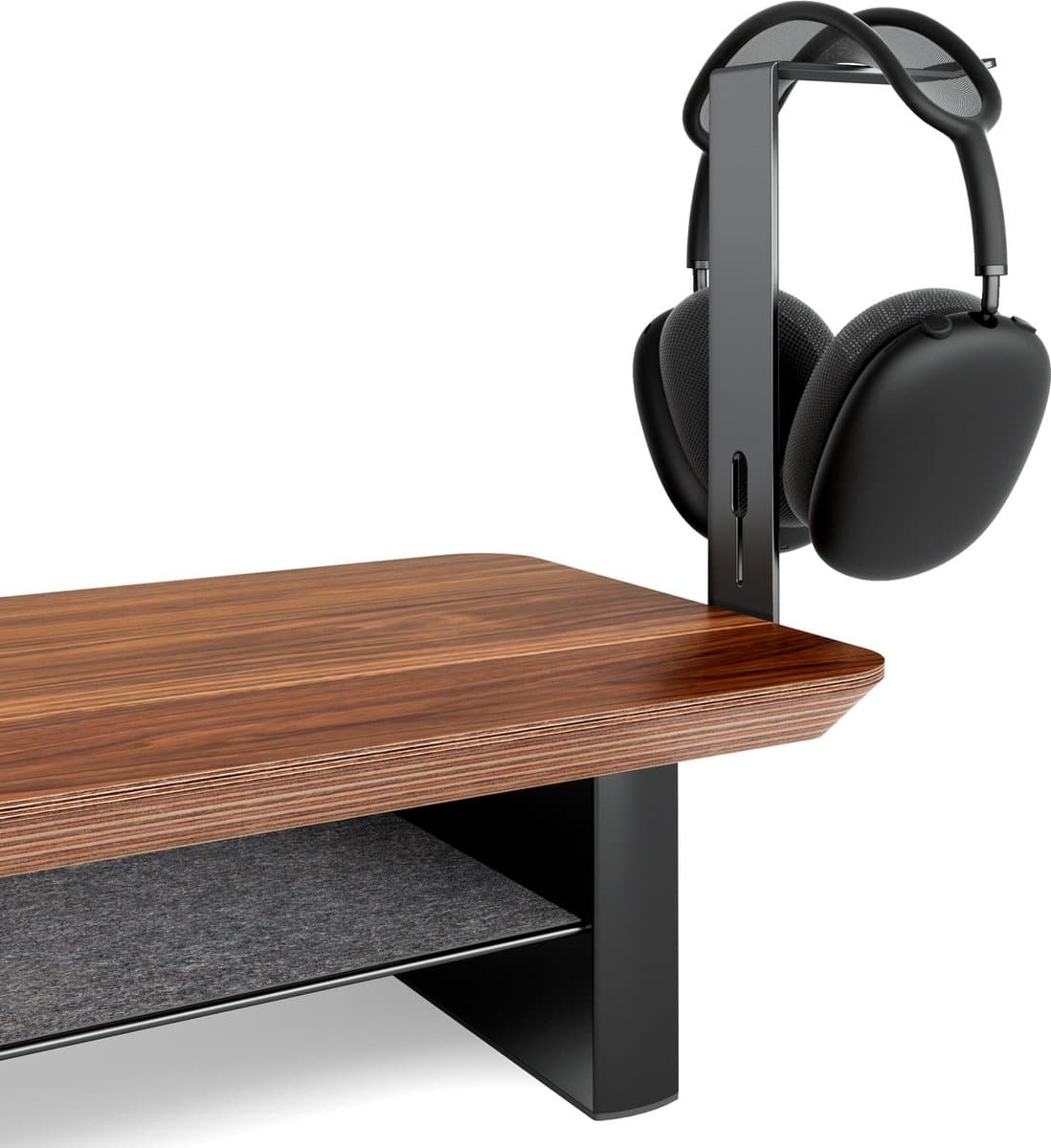 Alberenz Koptelefoonhouder | Add-on voor Alberenz monitorverhoger walnoothout — afbeelding 1