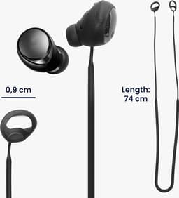 kwmobile Strap Compatible with Anker Soundcore Space A40 - Silicone Cord Holder for Wireless Earphones - Black — thumbnail 7