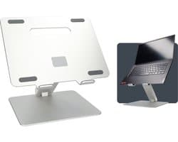 Laptop Standaard Verstelbaar - Aluminium laptop verhoger Inklapbaar - Stevige Laptop standaard - Opvouwbaar en Ergonomisch - Perfect voor op Bureau - voor Laptops van 9.7 tot 15.6 inches