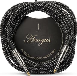 Áengus Black Tweed Gitaarkabel Instrument kabel - 6.35mm mono jack plug recht/recht - 6 meter — thumbnail 1