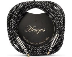 Áengus Black Tweed Gitaarkabel Instrument kabel - 6.35mm mono jack plug recht/recht - 6 meter